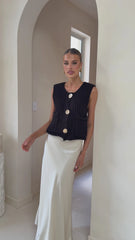 Darina Bias Cut Maxi Skirt - Champagne