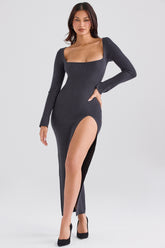 Tolani-Charcoal Cashmere Knit Maxi Dress - SALE