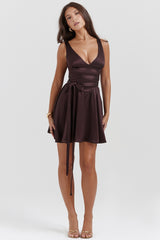Shiema-Rich Brown Mini Dress