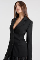 Aviva-Black Tailored Hourglass Jacket