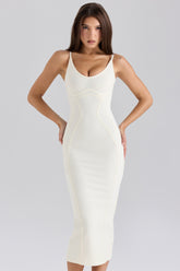 The Hourglass-Ivory Midi Bandage Dress