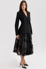 Aviva-Black Tailored Hourglass Jacket