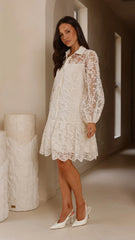 Acacia Lace Mini Dress - White