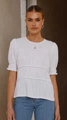 Kai Short Sleeve Top - White