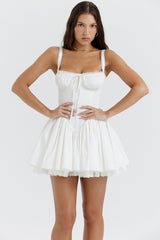 Pietra-White Corset Mini Dress