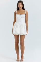 Pietra-White Corset Mini Dress
