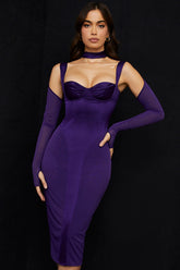 Talika-Grape Corset Midi Dress