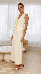 Daria Tie Front Top - Lemon