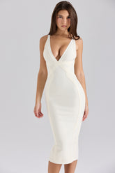The Classic-Ivory Midi Bandage Dress
