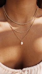 Wenda 14K Gold Necklace - Gold / Pearl