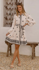 Delainey Mini Dress - Beige/Black