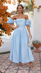 Caelius Midi Dress - Light Blue