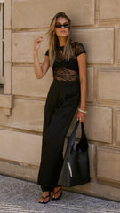 Kaylee Lace Top - Black