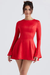 Sacha-Red Satin Mini Dress
