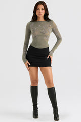 Nisha-Black Sculpting Mini Skirt