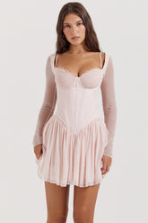 Vivi-Soft Peach Corset Mini Dress