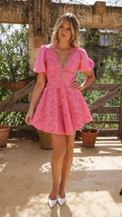 Calanthe Mini Dress - Hot Pink