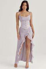Vienne-Grey Satin Underbust Corset