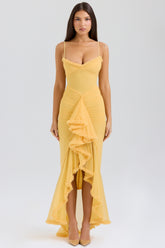 Gabbi-Apricot Ruffled Front Gown