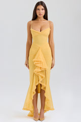 Gabbi-Apricot Ruffled Front Gown