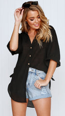 Vesper Short Sleeve Top - Black