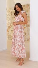 Galilhai Maxi Dress - Peach Floral