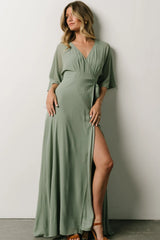 Lilly Wrap Maxi Dress | Dusty Sage