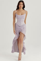 Vienne-Grey Satin Underbust Corset