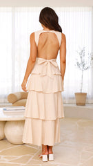 Anastasia Backless Maxi Dress - Oat