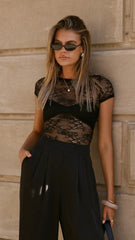 Kaylee Lace Top - Black
