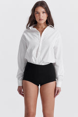 Tahni-Black High Waisted Shorts