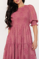 Nellie Smocked Midi Dress | Vintage Rose
