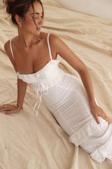 Eve-White Broderie Maxi Dress