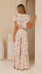 Lesley Short Sleeve Top - Leah Print