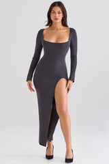 Tolani-Charcoal Cashmere Knit Maxi Dress - SALE