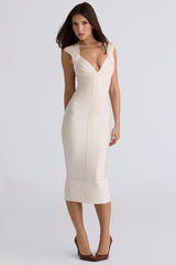 The Icon-Vanilla Stretch Bandage Midi Dress