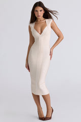 The Icon-Vanilla Stretch Bandage Midi Dress