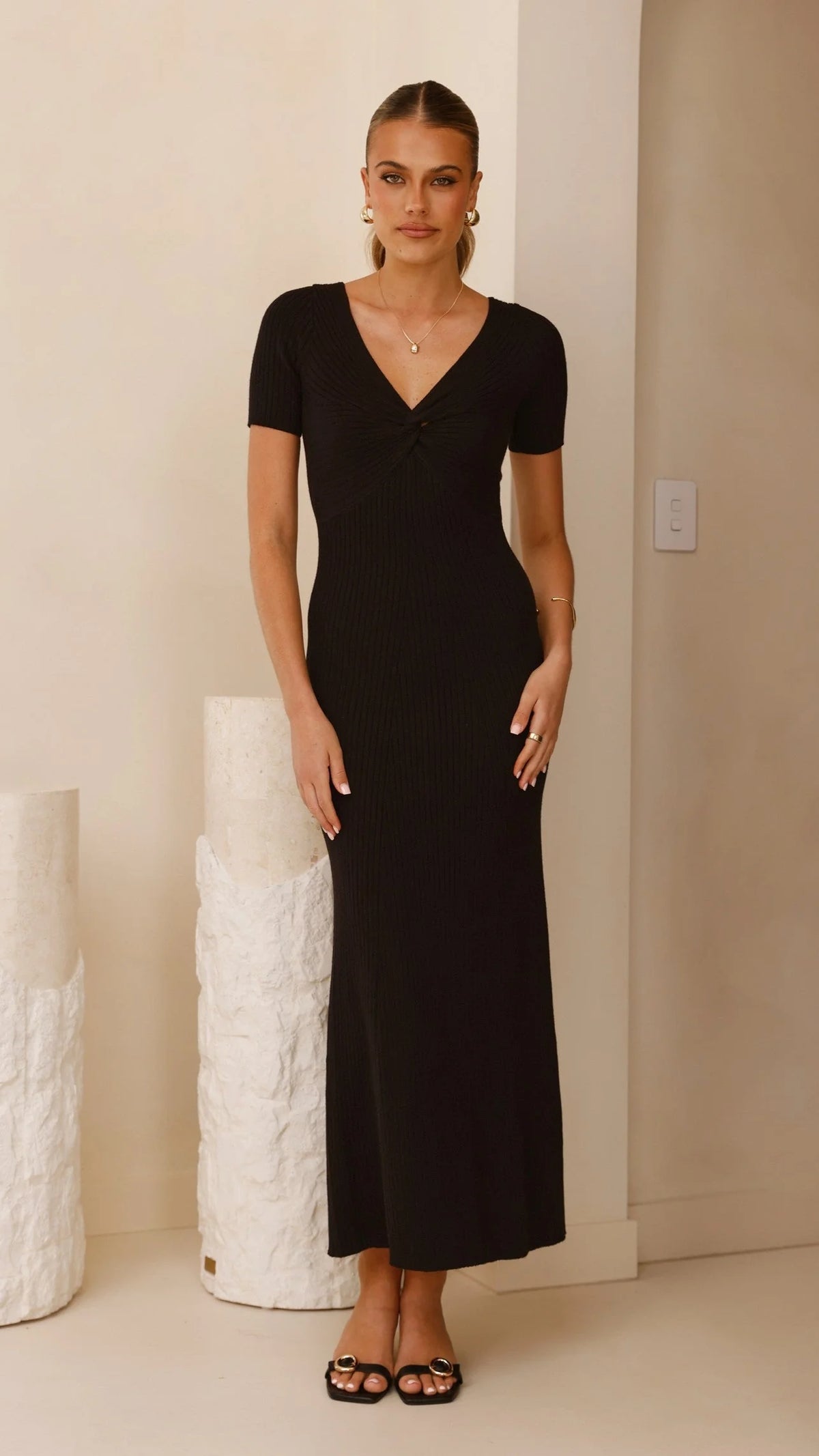 Rahni Midi Dress - Black