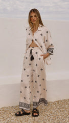 Deni Pants - Beige/Black