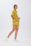 Solid-Color-Short-Sleeve-Shirt-Two-piece-Short-Set-1