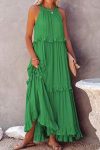 Halter-Sleeve-Pleated-Tiered-Maxi-Dress-1