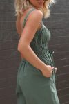 Army-Green-Shirred-Waist-Zipper-Cami-Jumpsuits-4