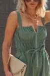 Army-Green-Shirred-Waist-Zipper-Cami-Jumpsuits-4