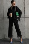 Black-Fuzzy-Hem-Shirt-Long-Pant-Set-1