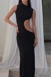 Black-Mock-Neck-Cutout-Tank-Dress-3