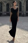 Black-Off-Shoulder-Fuzzy-Maxi-Dress-2