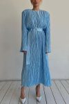 Blue-Belt-Waisted-Pleated-Midi-Dress-1