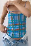 Blue-Halter-Plaid-Print-Tops-5