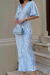 Blue-Satin-Zebra-Print-Tie-back-Midi-Dress-2