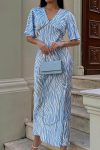 Blue-Satin-Zebra-Print-Tie-back-Midi-Dress-2